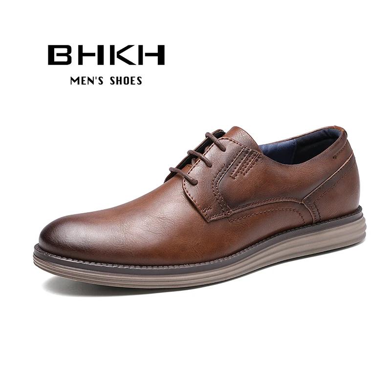 BHKH Male Sneakers Autumn/Winter traf Leather Men Casual Shoes Business Work Office Lace  Dress Ź For Men Size47